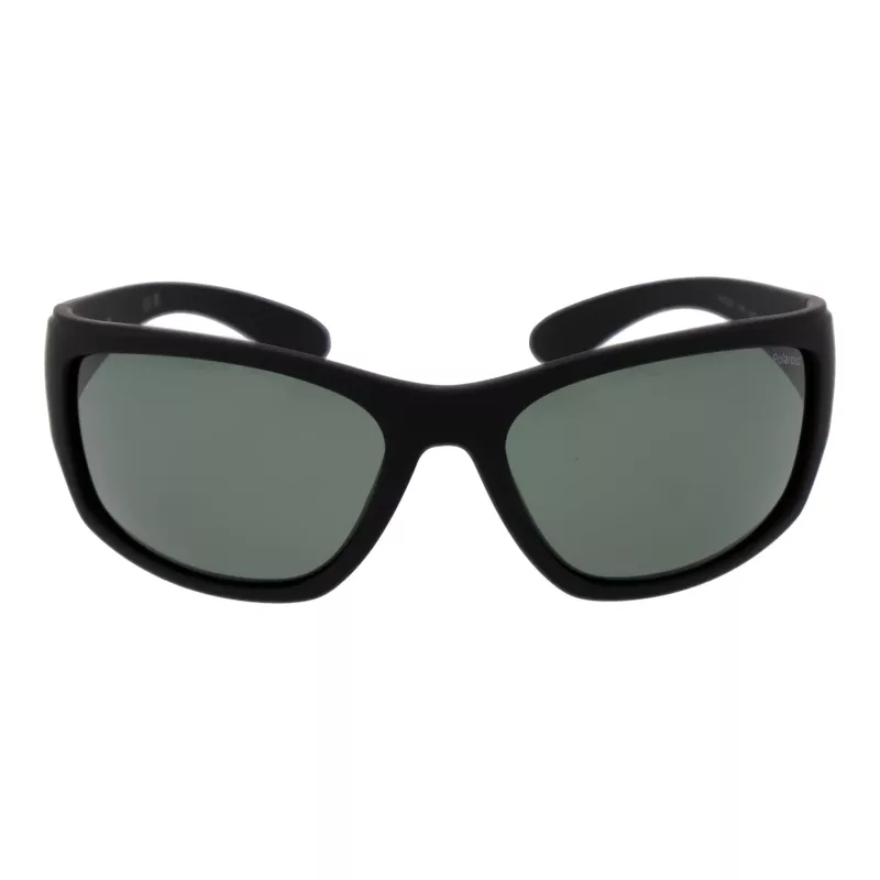 Polaroid PLD7005S63YYV Unisex Rechteck-Sonnenbrille - Schwarzer Rahmen Graue Gläser 63mm