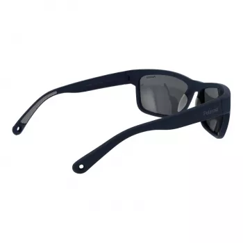 Polaroid PLD7031S59FLL Herren Rechteck-Sonnenbrille - Matt Schwarzer Rahmen, Graue Polarisierte Gläser, 59 mm