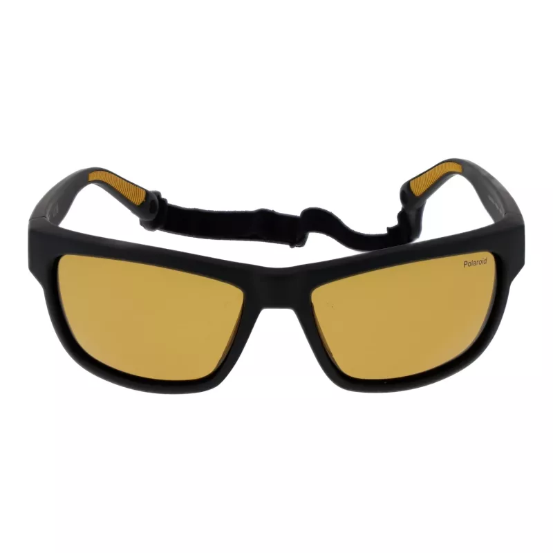 Polaroid PLD7031S59PGC Herren Sport-Sonnenbrille - Schwarzer Rahmen, graue polarisierte Gläser, 59 mm
