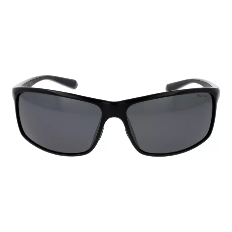 Polaroid PLD7036S63807 Unisex Rechteckige Sonnenbrille - Schwarzer Rahmen Graue Gläser