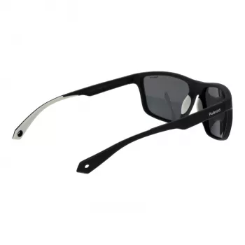 POLAROID PLD7040S5908A Herren Rechteckige Polarisierte Sonnenbrille - Grauer Rahmen Graue Gläser 59mm