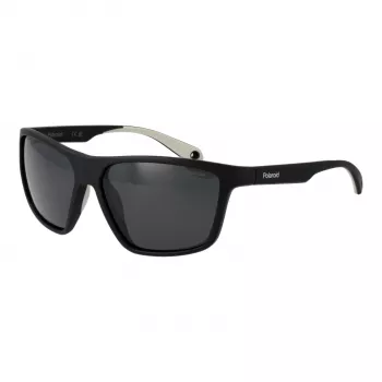 POLAROID PLD7040S5908A Herren Rechteckige Polarisierte Sonnenbrille - Grauer Rahmen Graue Gläser 59mm