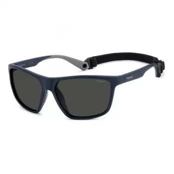 POLAROID PLD7040SFLL Herren-Sonnenbrille - Schwarzer Rahmen, Graue polarisierte Gläser, 59 mm