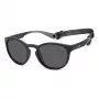 Polaroid PLD7050S003 Unisex Rechteck-Sonnenbrille - Schwarzer Rahmen, graue polarisierte Gläser