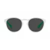 POLAROID PLD7050SVK6 Unisex Rechteck-Sonnenbrille - Schwarzer Rahmen, graue polarisierte Gläser, 52 mm