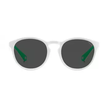 POLAROID PLD7050SVK6 Unisex Rechteck-Sonnenbrille - Schwarzer Rahmen, graue polarisierte Gläser, 52 mm