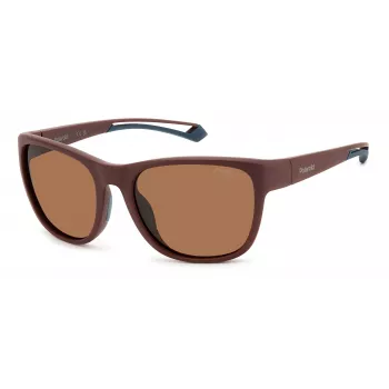 Polaroid PLD7051S7BL Unisex Sonnenbrille - Schwarzer Rahmen, Graue polarisierte Gläser, 57 mm