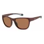 Polaroid PLD7051S7BL Unisex Sonnenbrille - Schwarzer Rahmen, Graue polarisierte Gläser, 57 mm