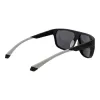 POLAROID PLD7053S60003 Herren-Sonnenbrille mit eckigem Glas - Schwarzer Rahmen, graue polarisierte Gläser
