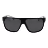 POLAROID PLD7053S60003 Herren-Sonnenbrille mit eckigem Glas - Schwarzer Rahmen, graue polarisierte Gläser