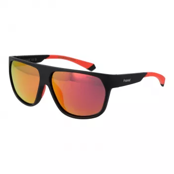 POLAROID PLD7053S60BLX Herren-Sonnenbrille - Polarisierte graue Gläser - Schwarzer Rahmen - 60/12/140 mm