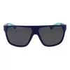 Polaroid PLD7053S60FLL Herren-Rechteck-Sonnenbrille - Schwarz/Grauer Rahmen - Polarisierte graue Gläser - 60/12/140 mm