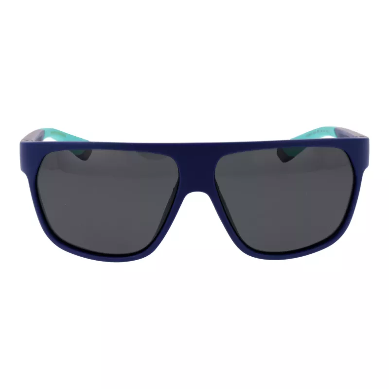 Polaroid PLD7053S60FLL Herren-Rechteck-Sonnenbrille - Schwarz/Grauer Rahmen - Polarisierte graue Gläser - 60/12/140 mm