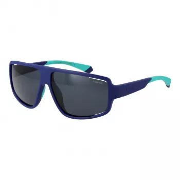 Polaroid PLD7054/S 61FLL Herren Rechteck-Sonnenbrille - Schwarzer Rahmen Graue Polarisierte Gläser 61mm