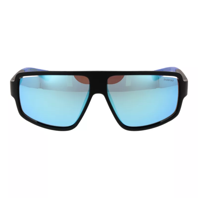 Polaroid PLD7054S610VK Herren Rechteckige Polarisierte Sonnenbrille - Schwarzer Rahmen Graue Gläser 61mm