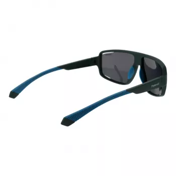Polaroid PLD7054S61DLD Herren Rechteckige Sonnenbrille - Schwarzer Rahmen Graue Gläser
