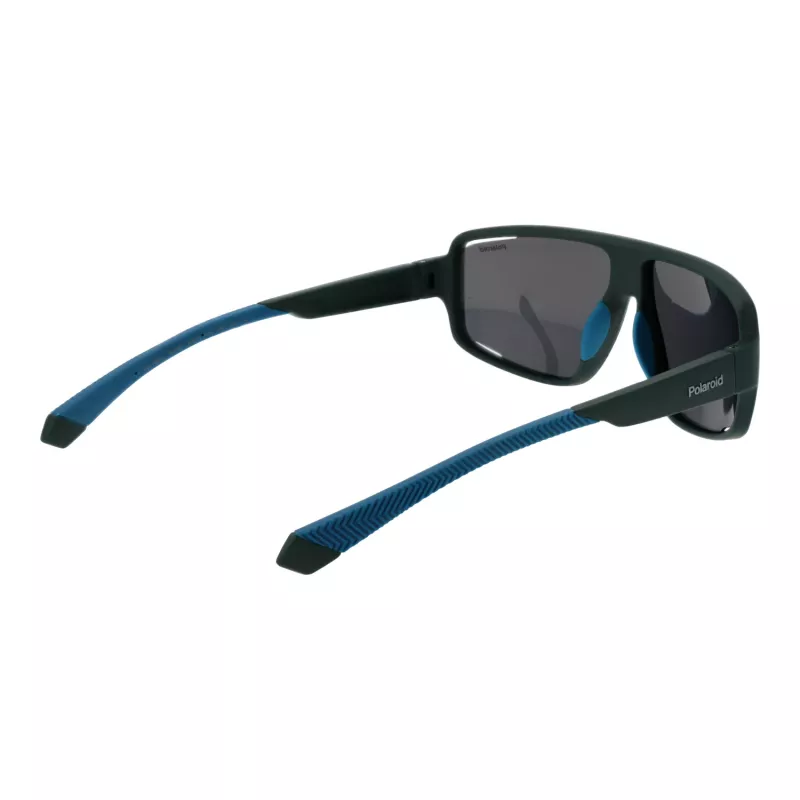 Polaroid PLD7054S61DLD Herren Rechteckige Sonnenbrille - Schwarzer Rahmen Graue Gläser