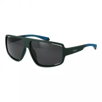Polaroid PLD7054S61DLD Herren Rechteckige Sonnenbrille - Schwarzer Rahmen Graue Gläser