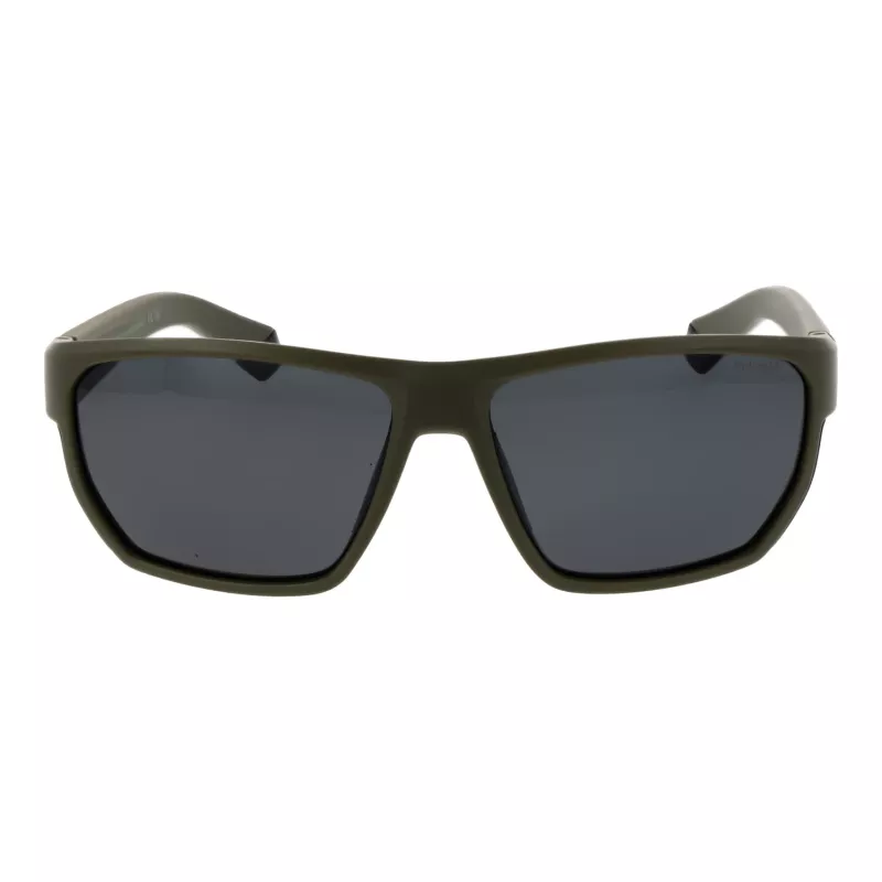 POLAROID PLD7057S60DLD Herren-Rechteck-Sonnenbrille - Dunkelgrauer Rahmen, Graue polarisierte Gläser