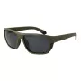 POLAROID PLD7057S60DLD Herren-Rechteck-Sonnenbrille - Dunkelgrauer Rahmen, Graue polarisierte Gläser