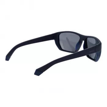 Polaroid PLD7057S60FLL Herren Rechteckige Polarisierte Sonnenbrille - Schwarzer Rahmen Graue Gläser