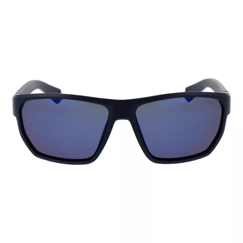 Polaroid PLD7057S60FLL Herren Rechteckige Polarisierte Sonnenbrille - Schwarzer Rahmen Graue Gläser