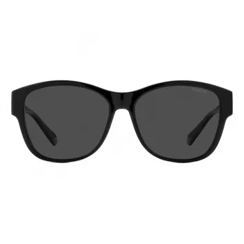 Polaroid PLD9019S08A Unisex Sonnenbrille - Schwarzer Rahmen, Graue polarisierte Gläser