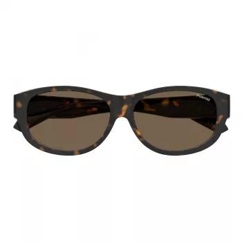 Polaroid PLD9020S086 Unisex Sonnenbrille Havana Square Plastic Frame Brown Polarized Lens