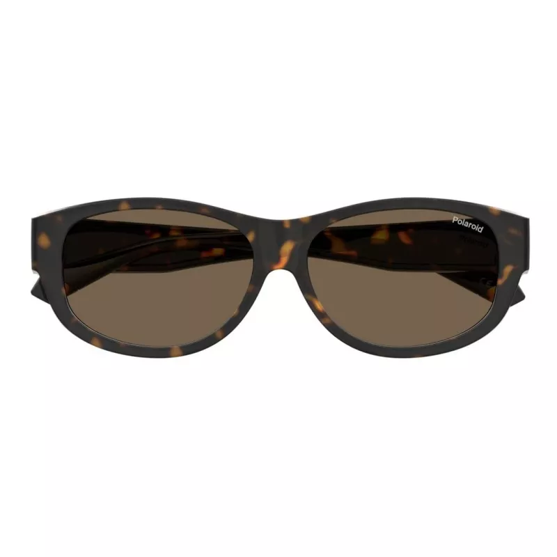 Polaroid PLD9020S086 Unisex Sonnenbrille Havana Square Plastic Frame Brown Polarized Lens