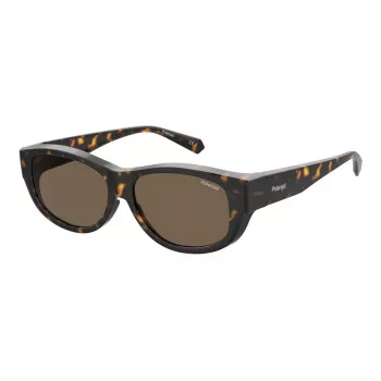 Polaroid PLD9020S086 Unisex Sonnenbrille Havana Square Plastic Frame Brown Polarized Lens