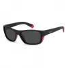 POLAROID SPORT MAN Sonnenbrille PLD7046S3MR Rechteckig Sport Wrap Schwarzer Rahmen Graue Polarisierte Gläser 57-17-135 mm