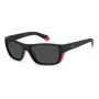 POLAROID SPORT MAN Sonnenbrille PLD7046S3MR Rechteckig Sport Wrap Schwarzer Rahmen Graue Polarisierte Gläser 57-17-135 mm