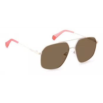 POLAROID Unisex PLD6173S10ASP Sonnenbrille - Rechteckiger schwarzer Rahmen, graue polarisierte Gläser, 58 mm