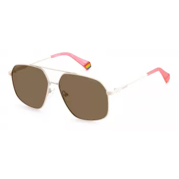 POLAROID Unisex PLD6173S10ASP Sonnenbrille - Rechteckiger schwarzer Rahmen, graue polarisierte Gläser, 58 mm