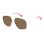 POLAROID Unisex PLD6173S10ASP Sonnenbrille - Rechteckiger schwarzer Rahmen, graue polarisierte Gläser, 58 mm