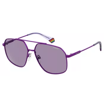POLAROID Unisex PLD6173SB3V Rechteck-Sonnenbrille - Schwarzer Rahmen, graue Gläser