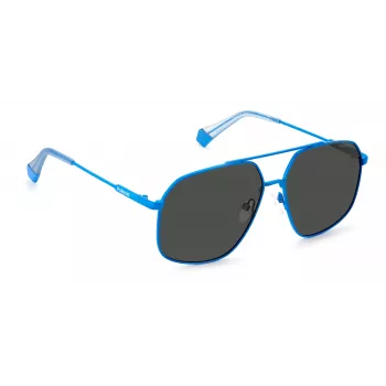 POLAROID Unisex PLD6173SMVUM9 Sonnenbrille - Schwarzer Rahmen, Graue polarisierte Gläser, 58 mm