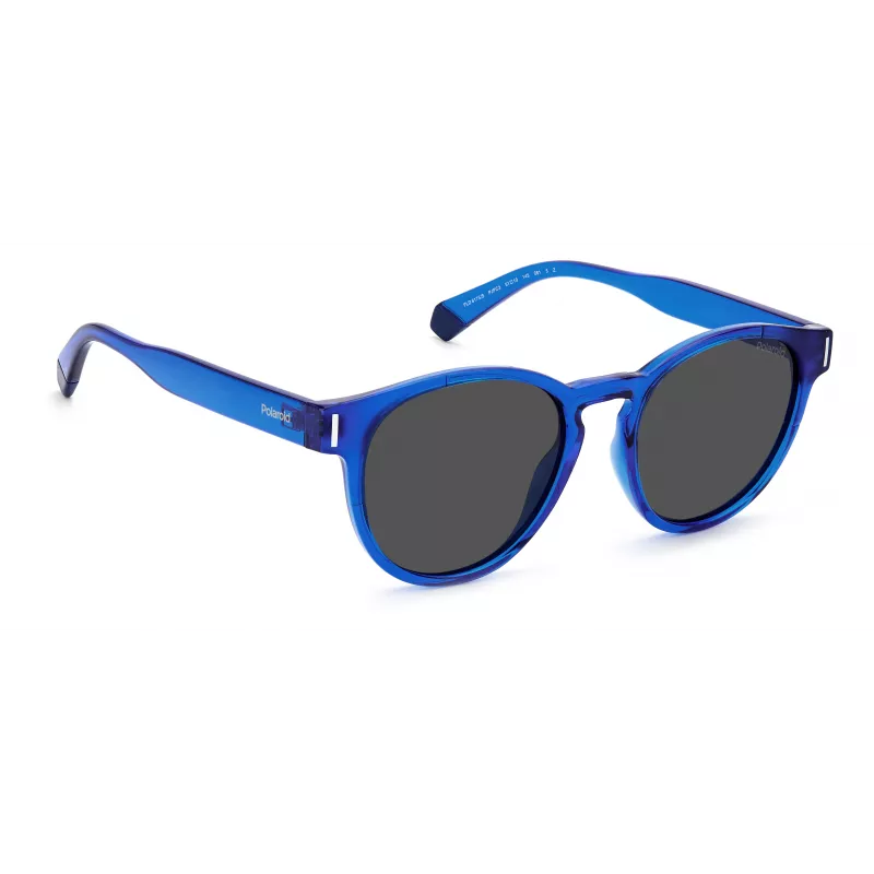 POLAROID Unisex PLD6175SPJPC3 Rechteckige Sonnenbrille - Schwarzer Rahmen, graue polarisierte Gläser, 51 mm