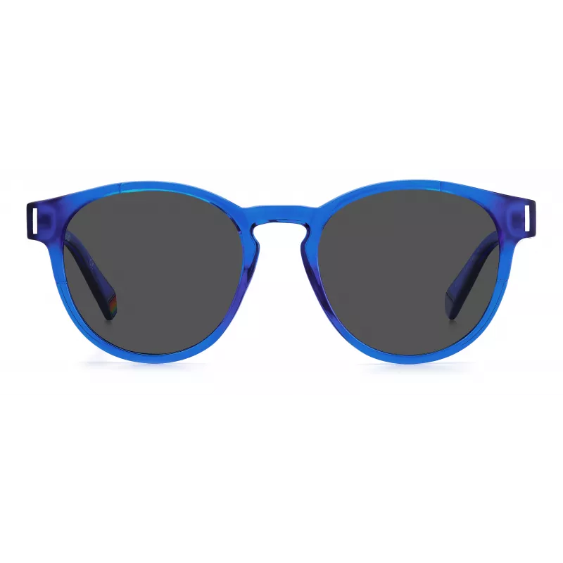 POLAROID Unisex PLD6175SPJPC3 Rechteckige Sonnenbrille - Schwarzer Rahmen, graue polarisierte Gläser, 51 mm
