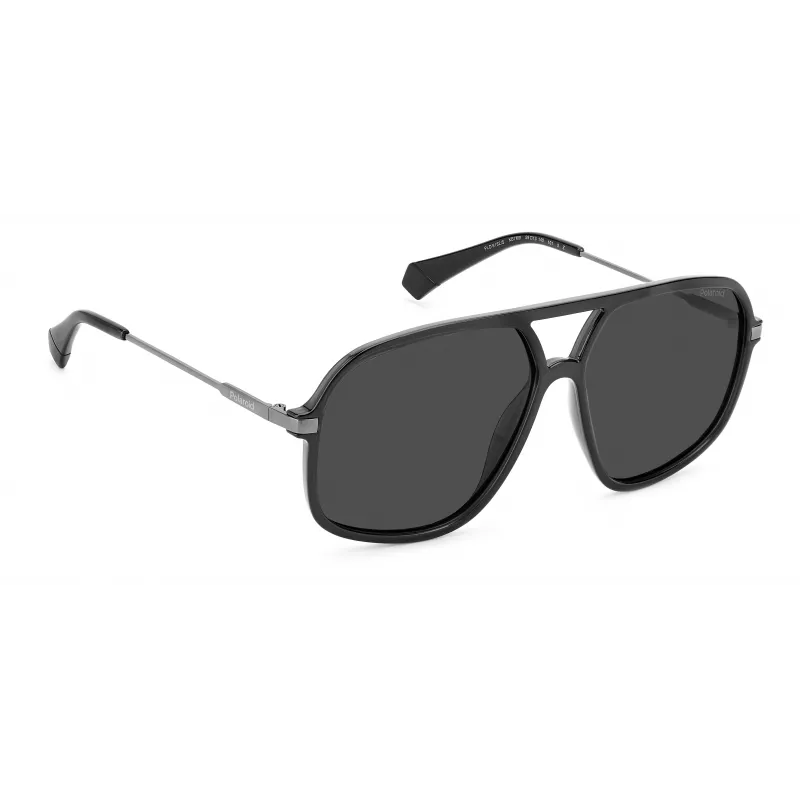 POLAROID Unisex PLD6182SKB7M9 Rechteckige Sonnenbrille Schwarz/Grau 59mm