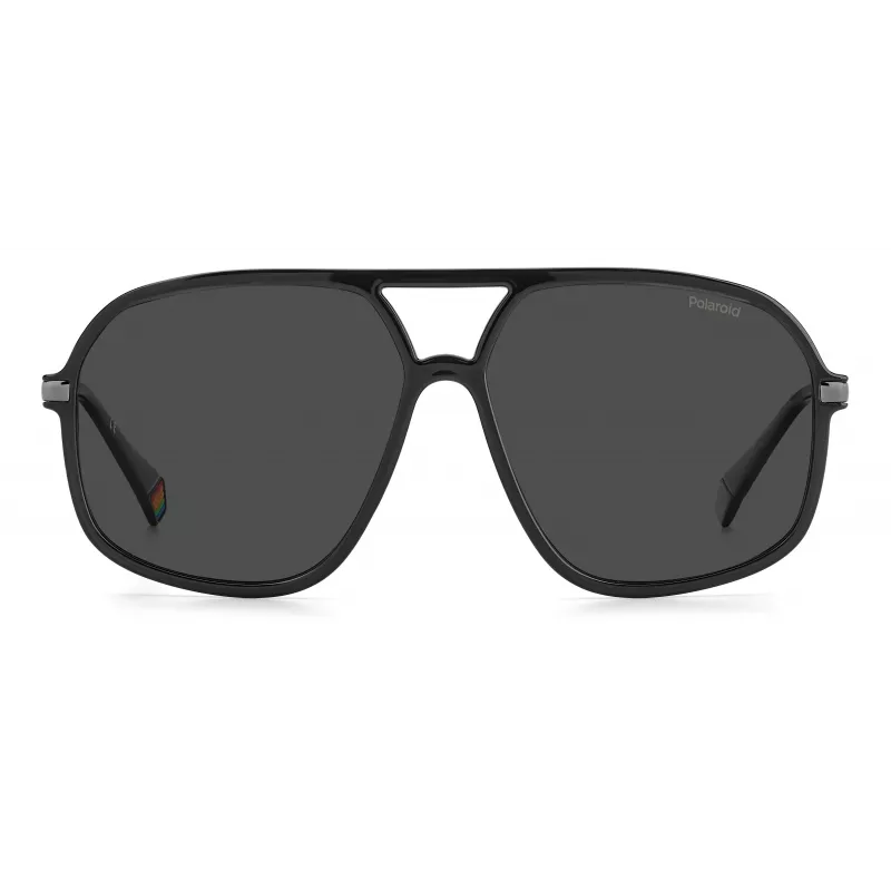 POLAROID Unisex PLD6182SKB7M9 Rechteckige Sonnenbrille Schwarz/Grau 59mm