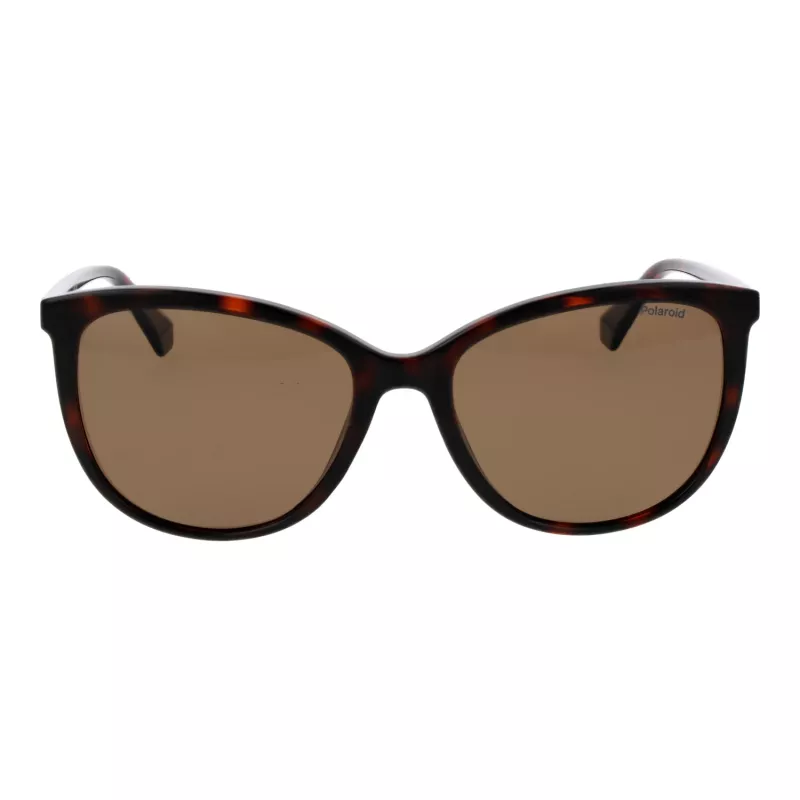 POLAROID Damen-Sonnenbrille PLD4138S55086, eckig, Havanna Grau, 55 mm