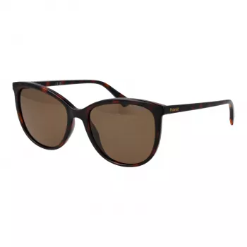 POLAROID Damen-Sonnenbrille PLD4138S55086, eckig, Havanna Grau, 55 mm
