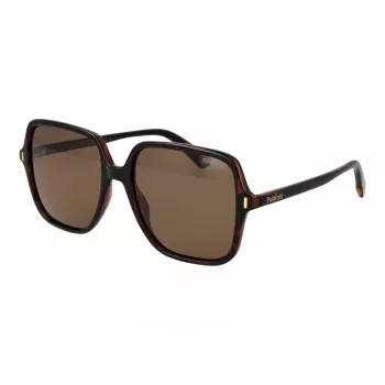 POLAROID Damen-Sonnenbrille PLD6219S56086 - Schwarzer Rahmen, graue polarisierte Gläser, 56 mm