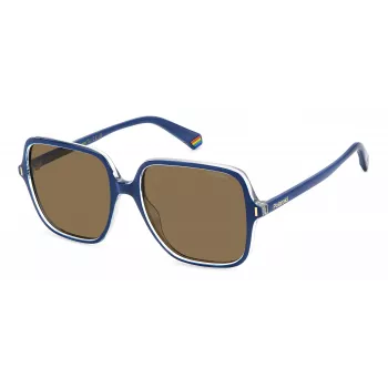 Polaroid Damen-Sonnenbrille PLD6219SPJP, polarisiert, rechteckig, Schwarz/Grau, 56 mm