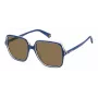 Polaroid Damen-Sonnenbrille PLD6219SPJP, polarisiert, rechteckig, Schwarz/Grau, 56 mm