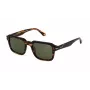 POLICE Man SPLN36-520836 Rechteckige Sonnenbrille für Herren, Schwarzes Gestell, Graue Gläser, 52/21/145 mm
