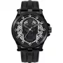 Police Herren Battalion Quarz Analog Uhr PEWJA2108203 47mm Schwarzes Zifferblatt Schwarzes Lederarmband