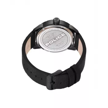 Police Herren Blaze Quarz Analoguhr PEWJB2226901 45mm Schwarz Edelstahl und Leder