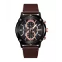 Police Herren-Chronograph Uhr R1451324001 - 46mm Edelstahlgehäuse, blaues Zifferblatt, braunes Lederarmband
